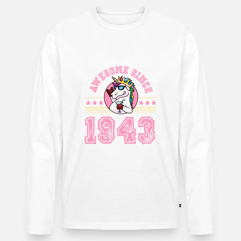 1943 Awesome Einhorn - Männer Premium Bio Langarmshirt - undefined