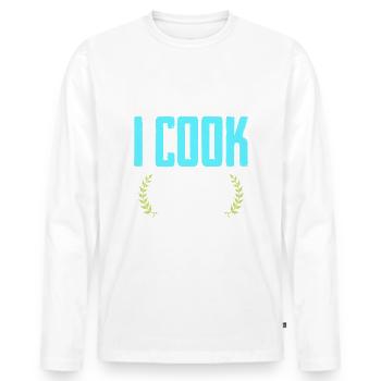kochen koch - Männer Premium Bio Langarmshirt - Weiß - Vorne - Nico (187cm)