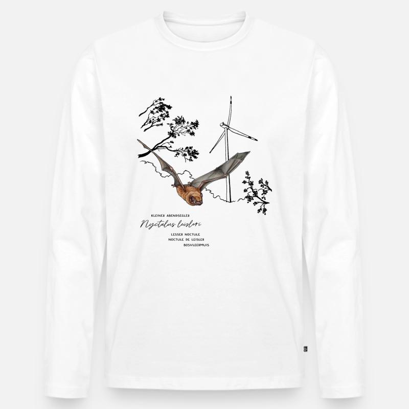 Kleiner Abendsegler - Männer Premium Bio Langarmshirt - Weiß