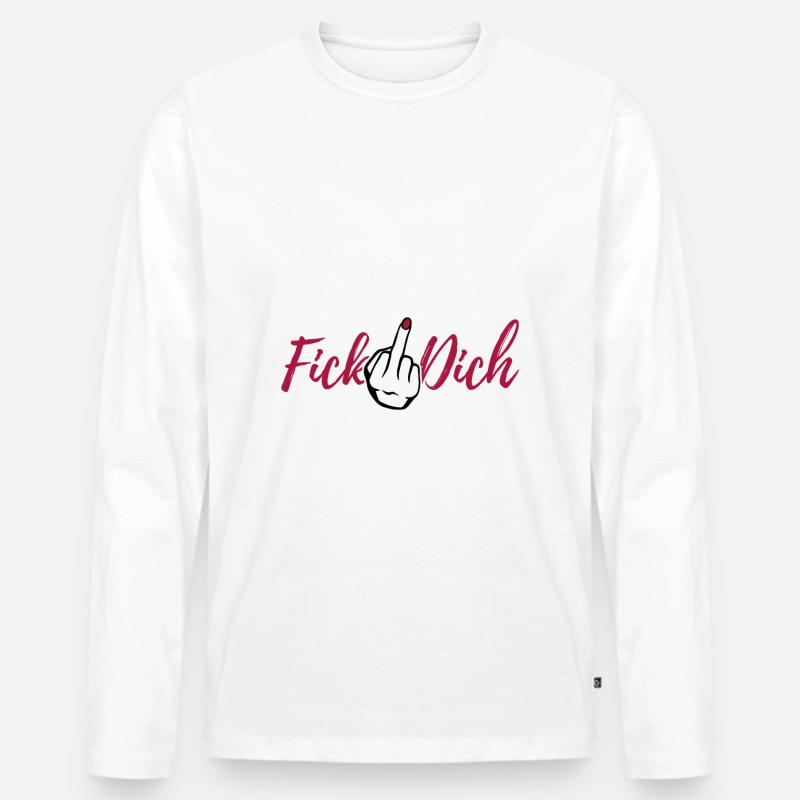 Hokus Pokus Fick dich Modus - Männer Premium Bio Langarmshirt - Weiß