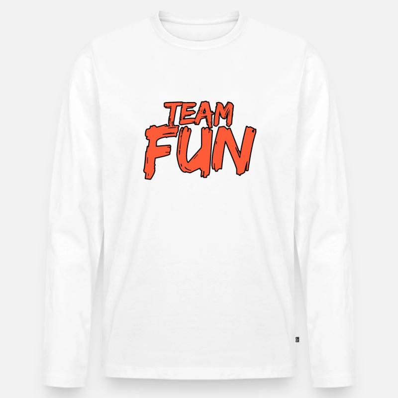 Team Fun - Männer Premium Bio Langarmshirt - Weiß
