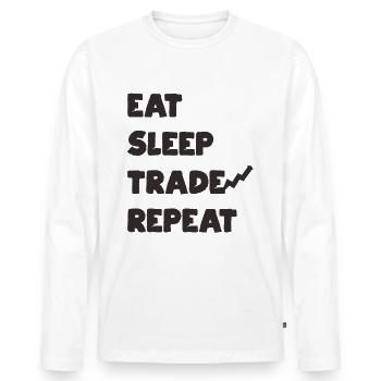 Traden - T-shirt manches longues Premium bio Homme - blanc - Devant - Nico (187cm)