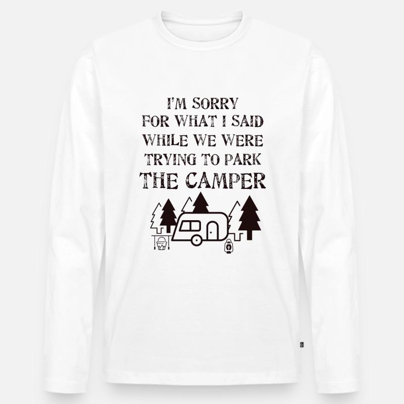 Campingplatz - Männer Premium Bio Langarmshirt - Weiß