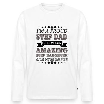 Stepfather - Men's Premium Organic Long Sleeve Shirt - white - Front - Nico (187cm)