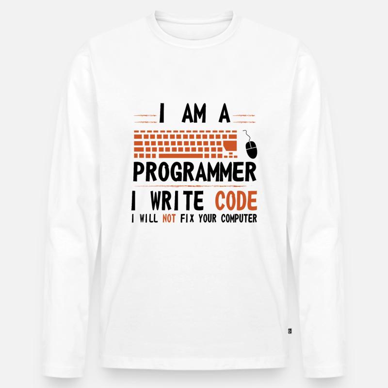 Programmierer - Männer Premium Bio Langarmshirt - Weiß