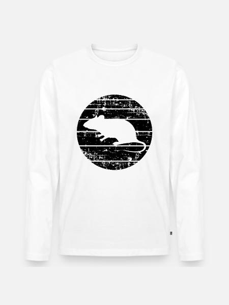 Ratte - Männer Premium Bio Langarmshirt - Weiß