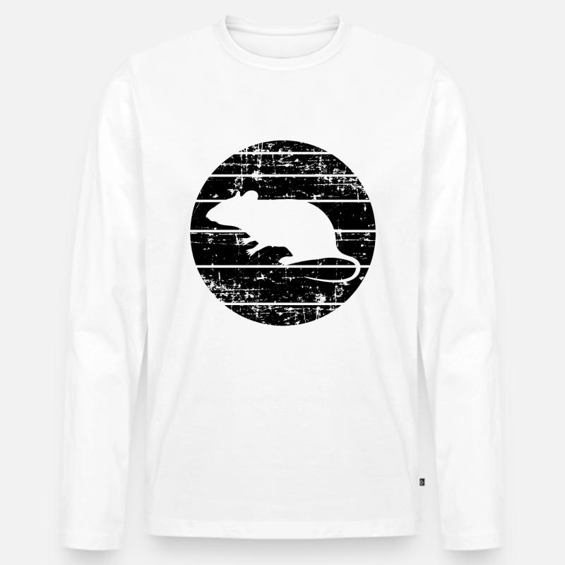 Ratte - Männer Premium Bio Langarmshirt - Weiß