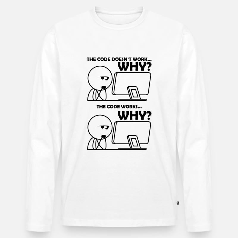 Programmierung Code Witzig - Männer Premium Bio Langarmshirt - Weiß