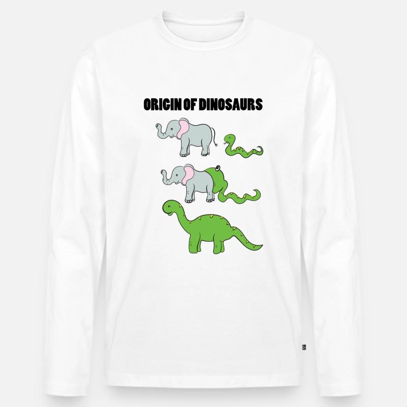 Elefant Schlange Dino - Männer Premium Bio Langarmshirt - Weiß