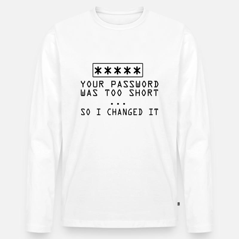 Hacker - Männer Premium Bio Langarmshirt - Weiß