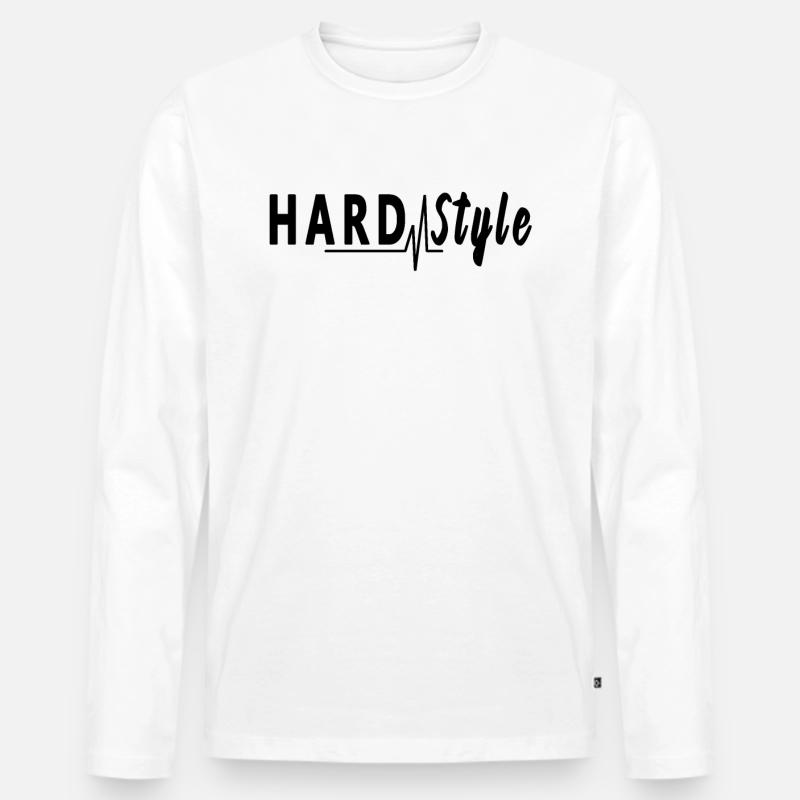 Hardstyle Techno - Männer Premium Bio Langarmshirt - Weiß