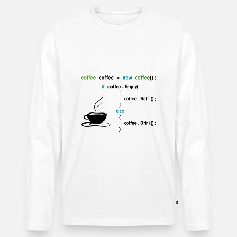 Kaffee Methode IT - Männer Premium Bio Langarmshirt - Weiß