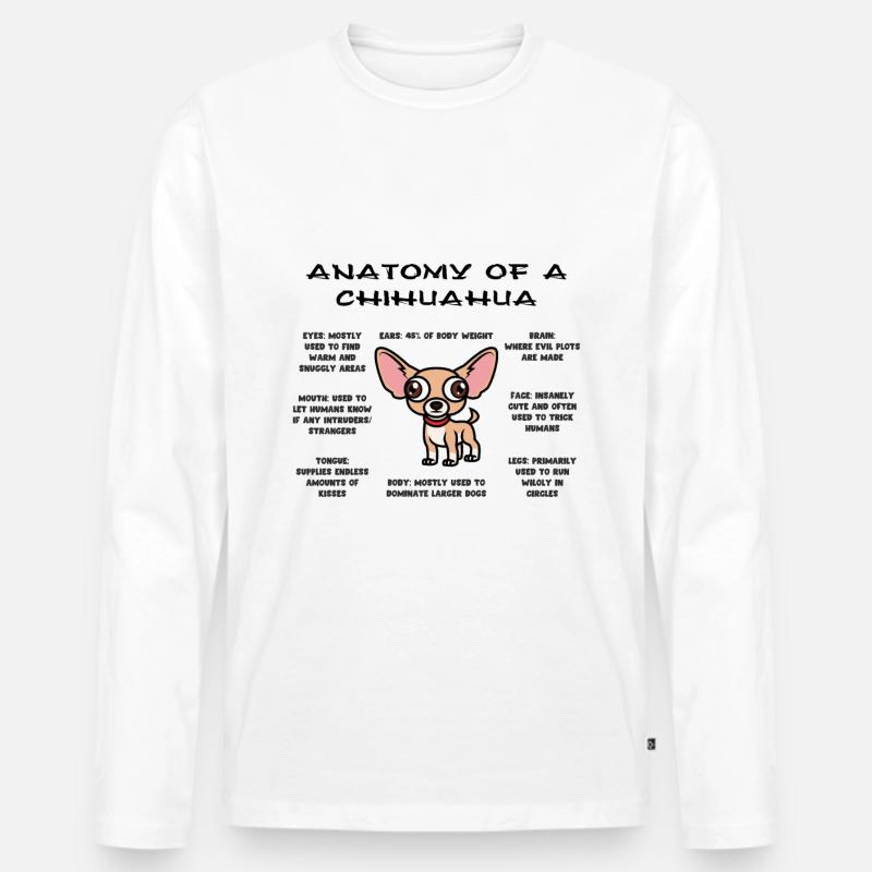 Anatomie Chihuahua - Männer Premium Bio Langarmshirt - Weiß