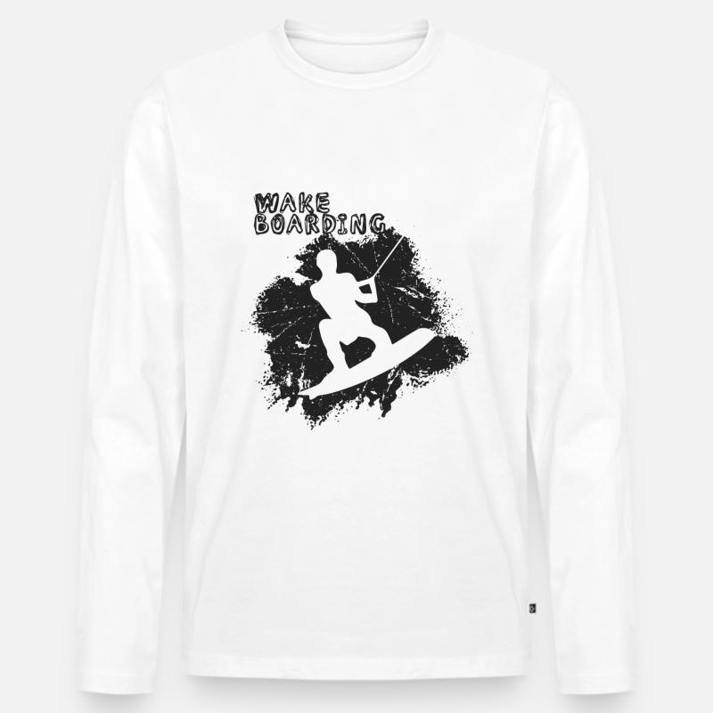 Wakeboarder - Männer Premium Bio Langarmshirt - Weiß