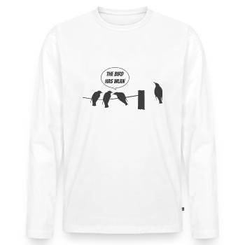 This Bird Has Wi-Fi Wireless - Men's Premium Organic Long Sleeve Shirt - white - Front - Nico (187cm)