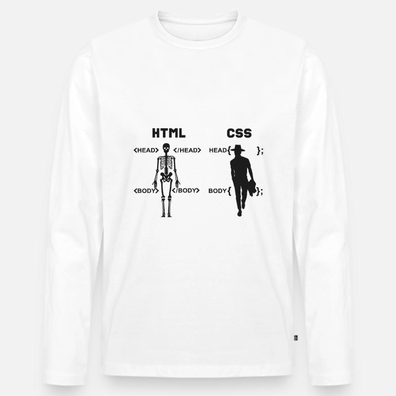 HTML vs CSS Programmiersprache Männer Premium Bio Langarmshirt
