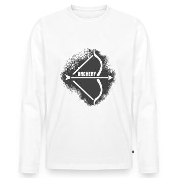 Arc et flèche - T-shirt manches longues Premium bio Homme - blanc - Devant - Nico (187cm)