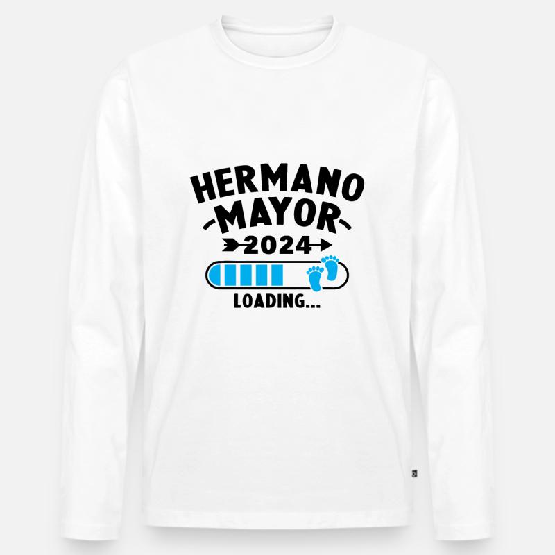 Big Brother 2024 wird geladen - Männer Premium Bio Langarmshirt - Weiß