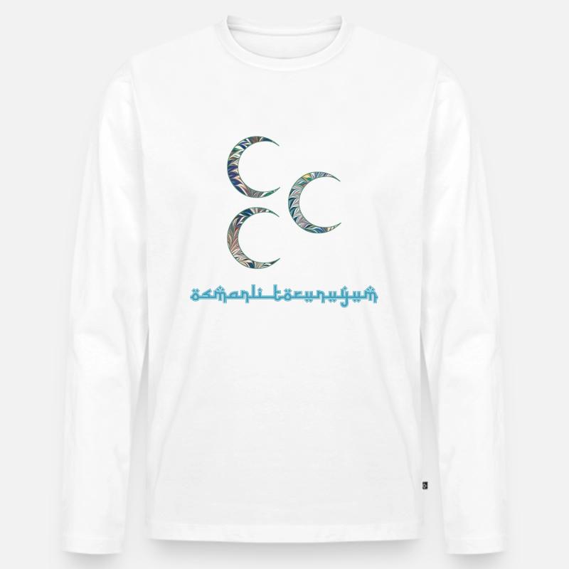 halbmonde e 733 - Männer Premium Bio Langarmshirt - Weiß