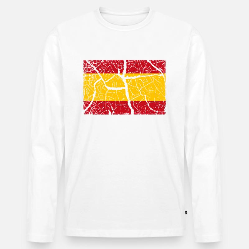 Spanien - Männer Premium Bio Langarmshirt - Weiß