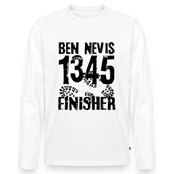 Ben Nevis Scotland Highlands Munro Bagging Peak - Men's Premium Organic Long Sleeve Shirt - white - Front - Nico (187cm)