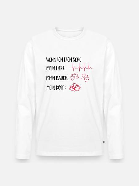 verliebt - Männer Premium Bio Langarmshirt - Weiß