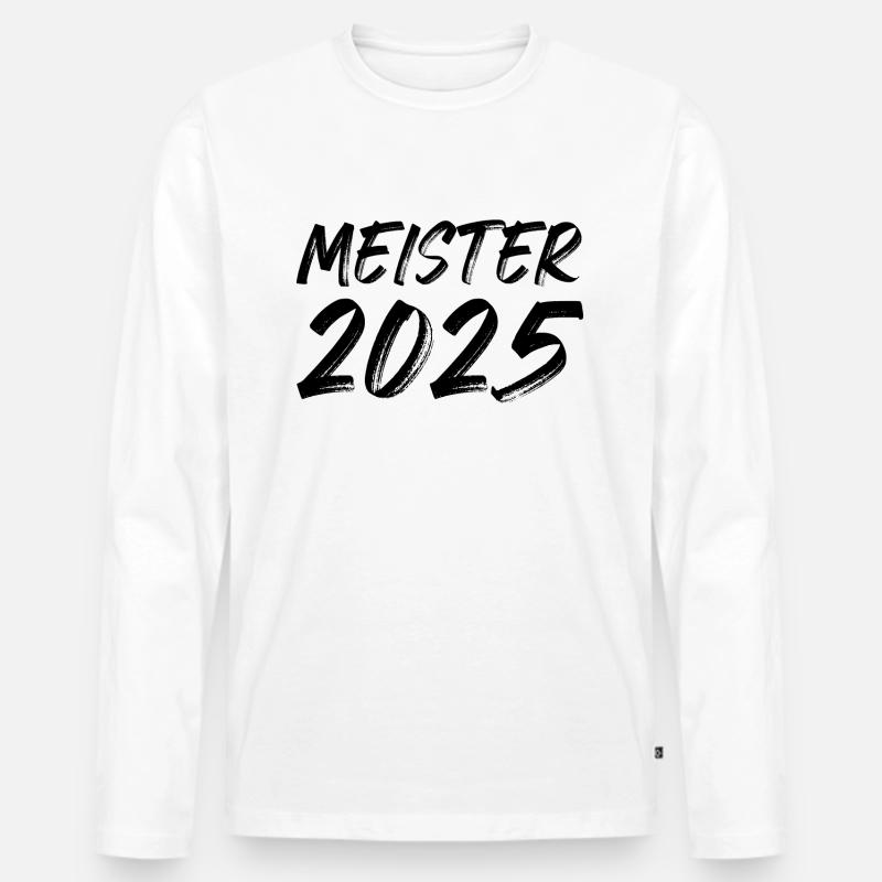 Meister 2025 - Männer Premium Bio Langarmshirt - Weiß