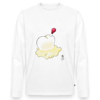 Petit Cœur de Beurre Fondu - T-shirt manches longues Premium bio Homme - blanc - Devant - Nico (187cm)