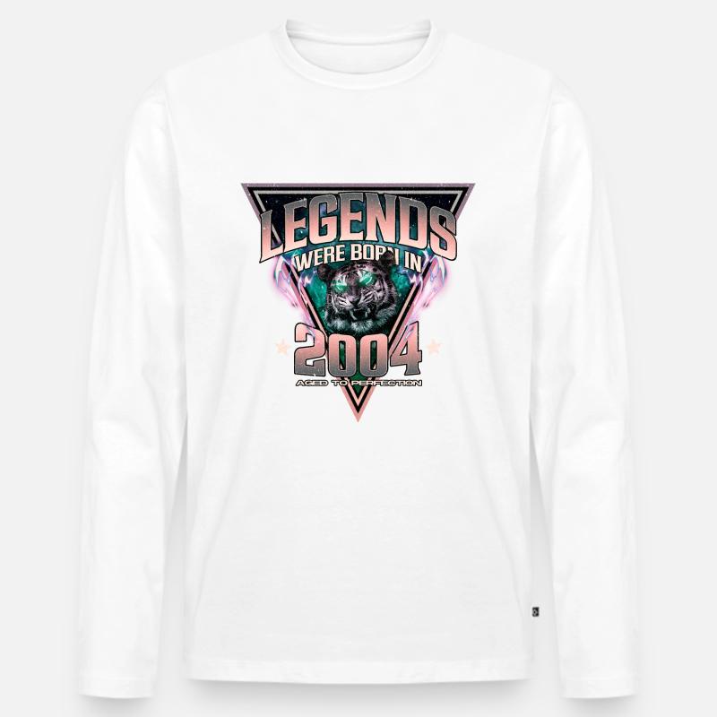 Legenden wurden 2004 geboren - Männer Premium Bio Langarmshirt - Weiß