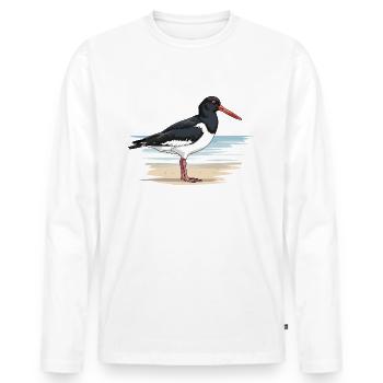 Austernfischer Haematopus Ostralegus - Männer Premium Bio Langarmshirt - Weiß - Vorne - Nico (187cm)