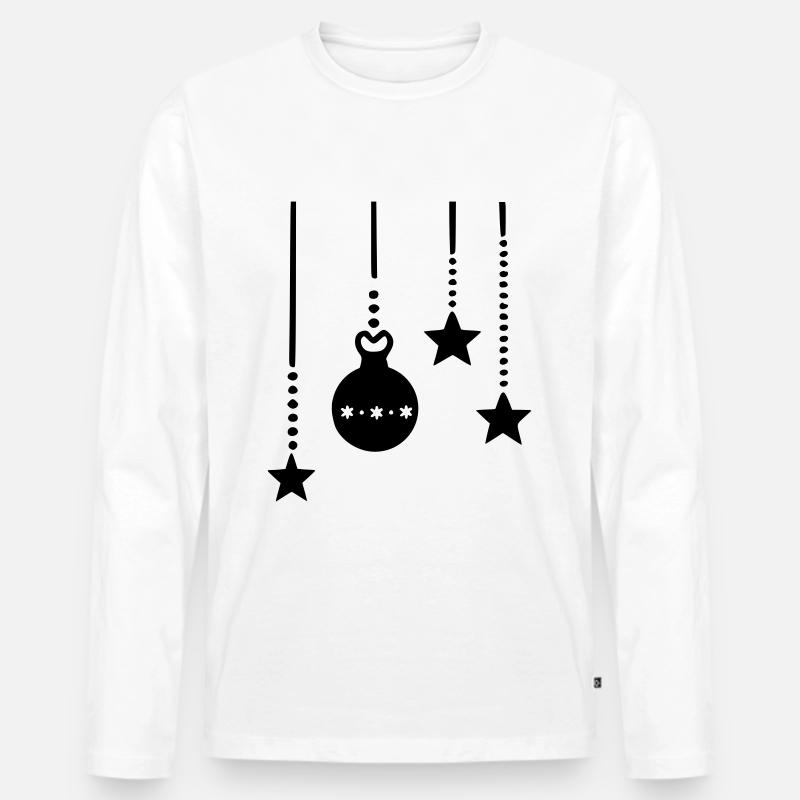 Hängende Weihnachtsdeko - Männer Premium Bio Langarmshirt - Weiß