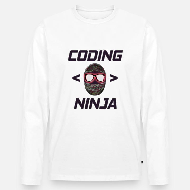 Programmer, Coding Ninja, Gift - Men's Premium Organic Long Sleeve Shirt - white