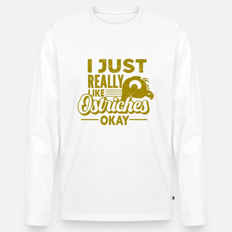Strauß - Tiere - Männer Premium Bio Langarmshirt - undefined