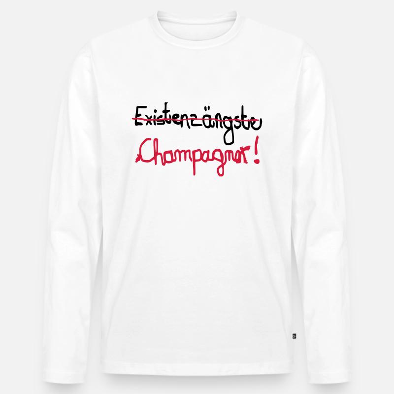 EXISTENSÄNGSTE champanger - Männer Premium Bio Langarmshirt - Weiß
