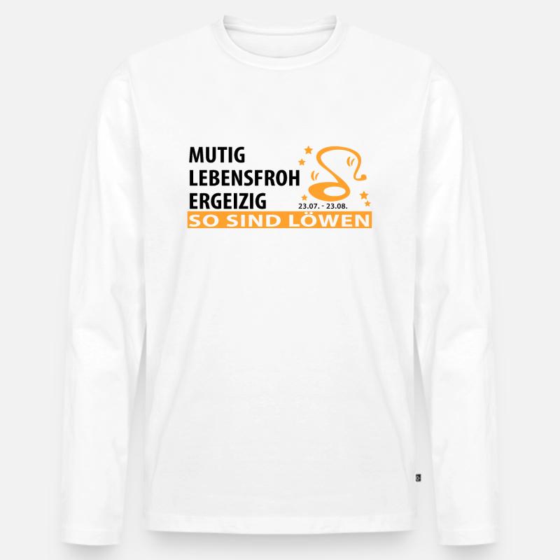 Sternzeichen Löwe - Eigenschaften - Männer Premium Bio Langarmshirt - Weiß