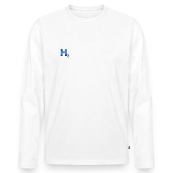 Highspeed Wasserstoff - Männer Premium Bio Langarmshirt - Weiß - Vorne - Nico (187cm)