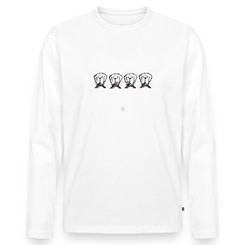 Habe ich gerade Leckerli gehört? Hund Hundespruch - Männer Premium Bio Langarmshirt - Weiß - Vorne - Nico (187cm)