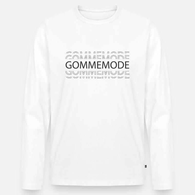 Gommemode - Jugendsprache - Männer Premium Bio Langarmshirt - Weiß