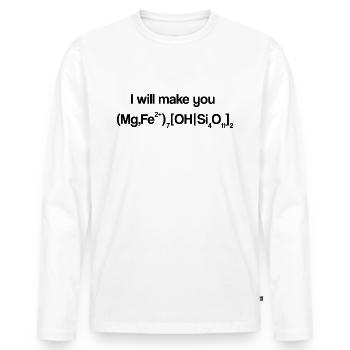 Je vais te faire (Mg, Fe2 +) 7 [OH | Si4O11] 2 cummingtonite - T-shirt manches longues Premium bio Homme - blanc - Devant - Nico (187cm)