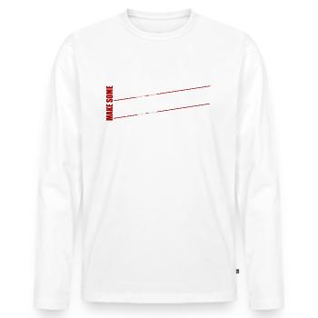 MAKE SOME NOISE - Men's Premium Organic Long Sleeve Shirt - white - Front - Nico (187cm)