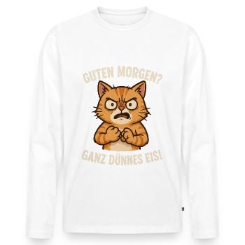 very thin cat - Men's Premium Organic Long Sleeve Shirt - white - Front - Nico (187cm)