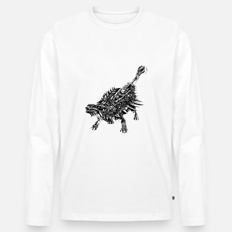 Ankylosaurus - Männer Premium Bio Langarmshirt - Weiß