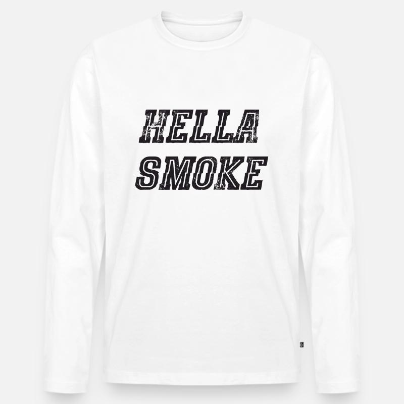 Weed Cannabis CBD Spruch - Männer Premium Bio Langarmshirt - Weiß