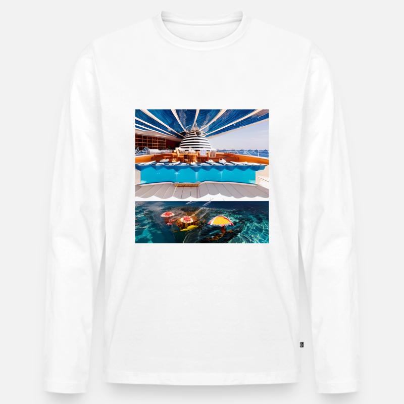 Urlaub am Meer - Männer Premium Bio Langarmshirt - Weiß