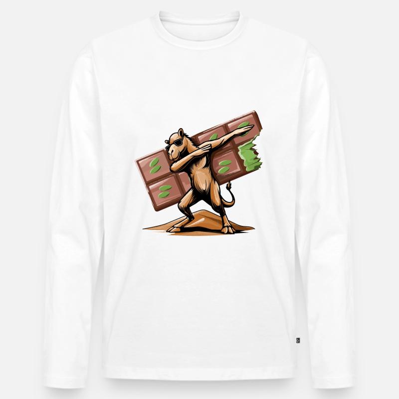 Dabbing Dromedar und Dubai-Vibes - Männer Premium Bio Langarmshirt - Weiß