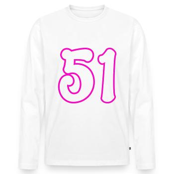 51 Numéro de numéro - T-shirt manches longues Premium bio Homme - blanc - Devant - Nico (187cm)