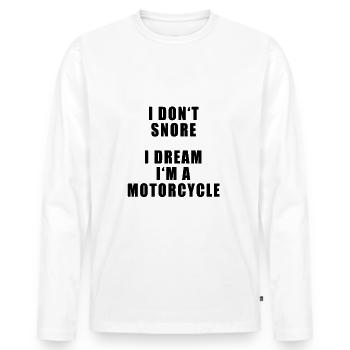 snoring - Men's Premium Organic Long Sleeve Shirt - white - Front - Nico (187cm)