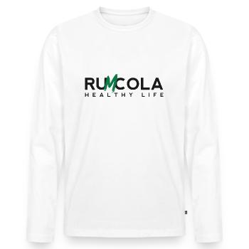 En roquette, mais manque un M - Rum Cola - T-shirt manches longues Premium bio Homme - blanc - Devant - Nico (187cm)