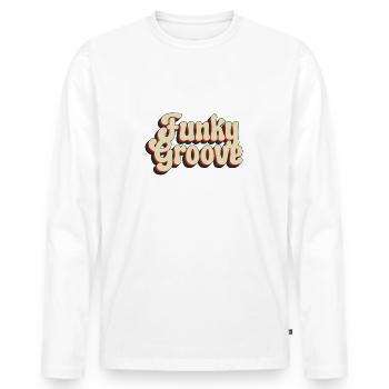 Funky Groove - T-shirt manches longues Premium bio Homme - blanc - Devant - Nico (187cm)