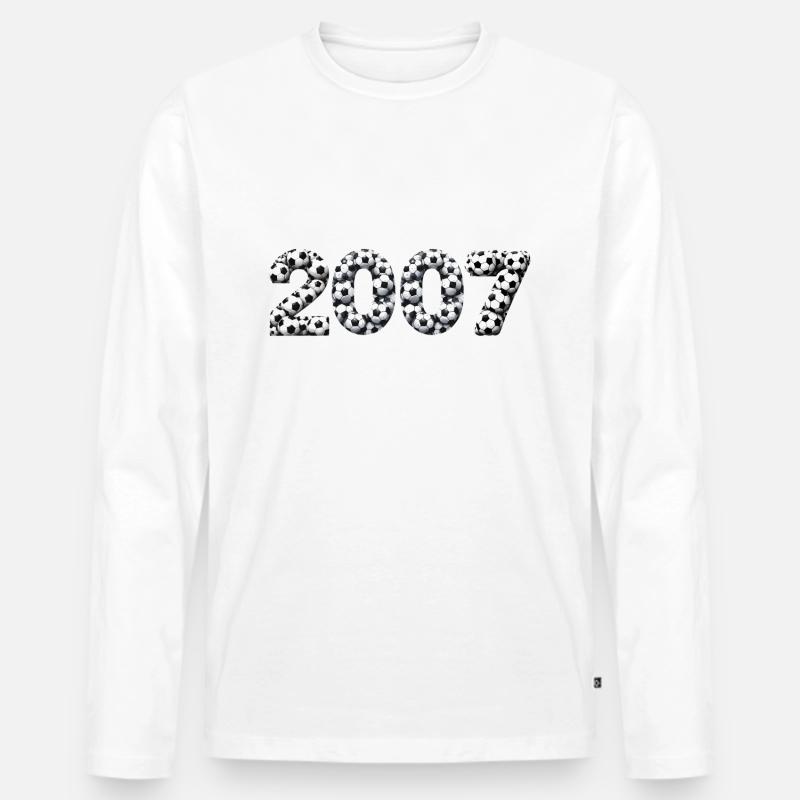 2007 Geburtsjahr - Männer Premium Bio Langarmshirt - Weiß